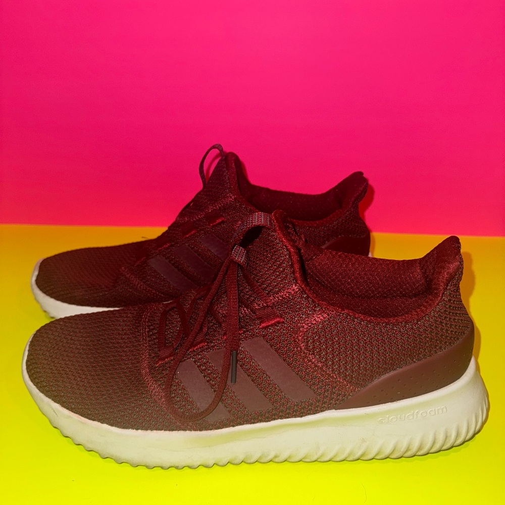 Adidas Burgundy Running Shoes with White Sole